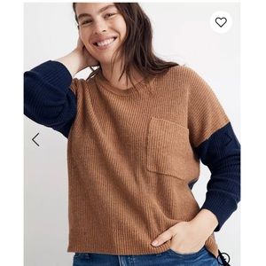 Madewell Thompson Pocket Sweater in Colorblock Size XXL